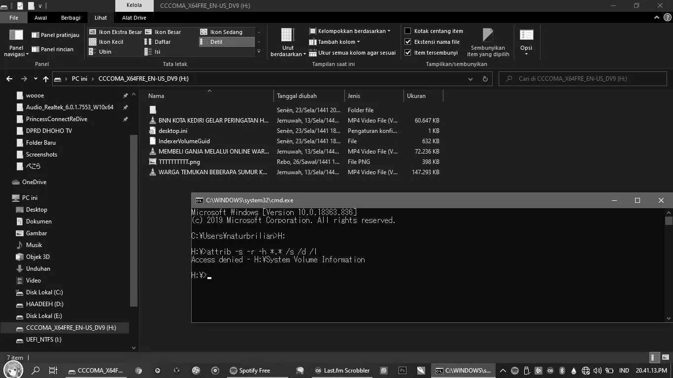 Mengatasi file di flashdisk yang kehidden